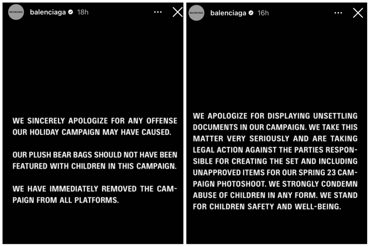 Balenciaga pulls campaign and apologises after backlash