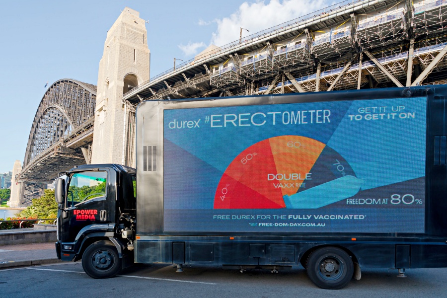 Durex campaign features live ‘erectometer’ on Sydney streets