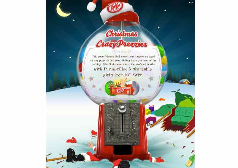 Kit Kat app offers Christmas CrazyPrezzies