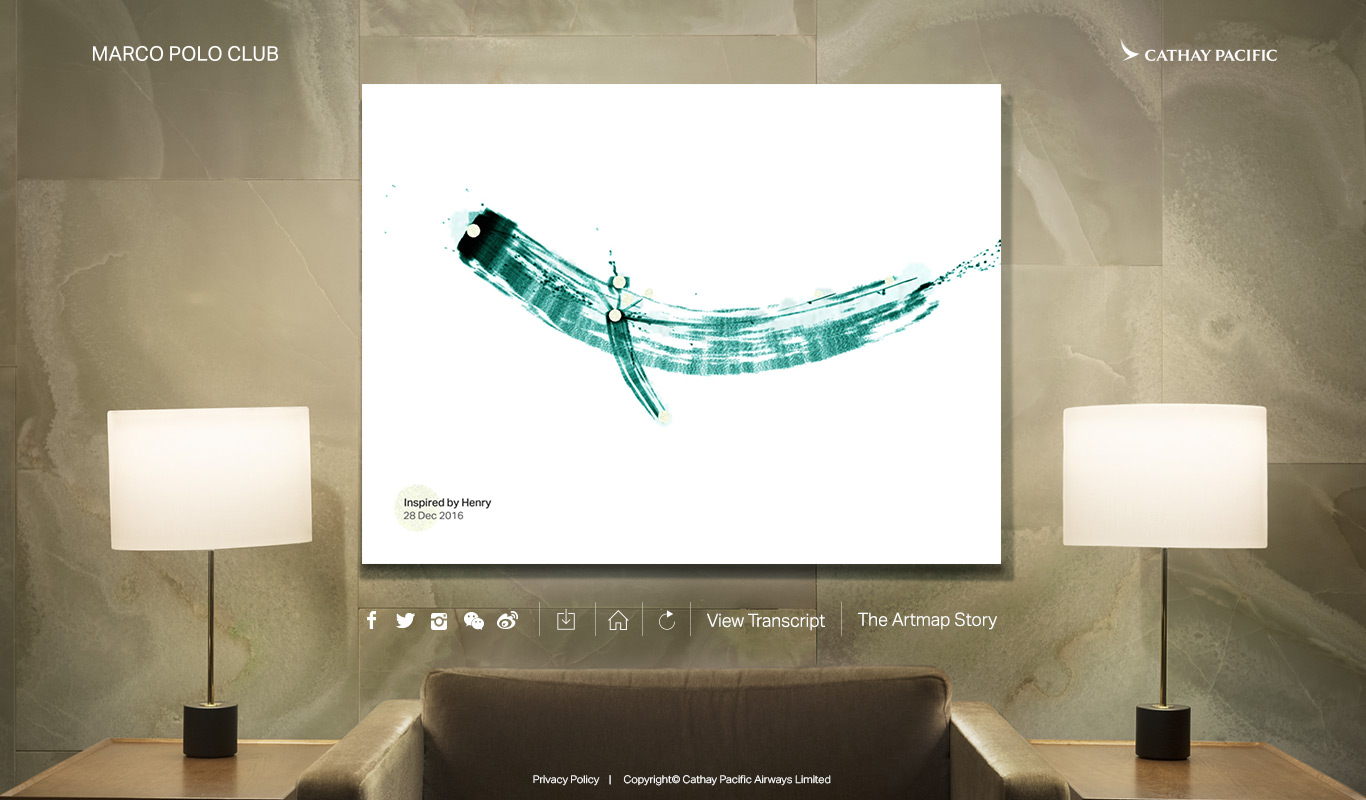 Cathay creates brushstroke art based on flight history