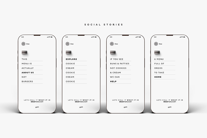 Oreo claims the hamburger menu as its own