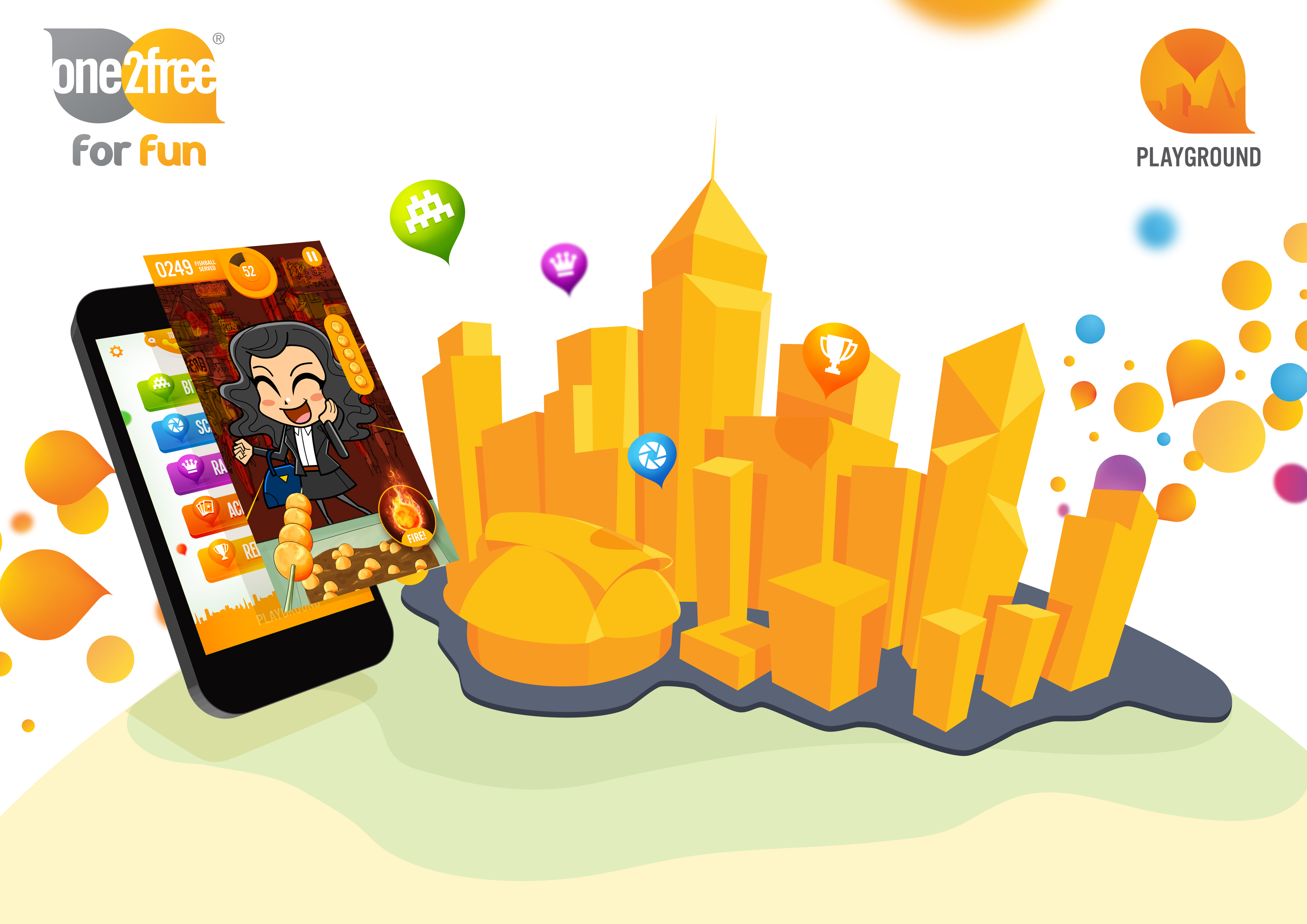 One2free campaign 'funifies' Hong Kong into a virtual playground