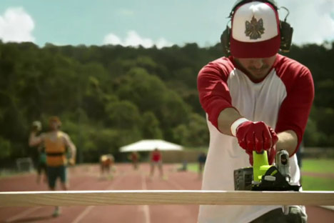 Ryobi showcases tools in charged-up relay race