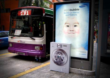 Samsung blows bubbles to promote its new washer