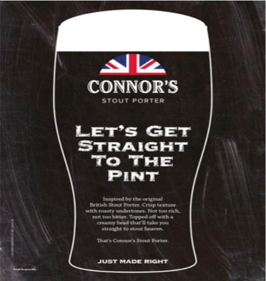 Connor’s Stout says it’s okay if you don't achieve grandness