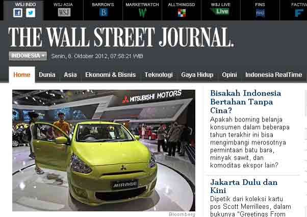 WSJ launches Bahasa Indonesia website