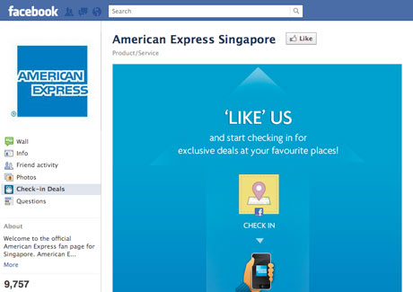 American Express launches Facebook Check-in Deals in Singapore 