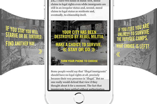Panoramic mobile ad paints picture of Syrian refugee crisis