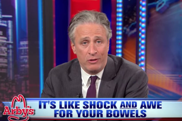 Arby's embraces nemesis Jon Stewart upon his farewell 