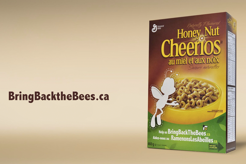 Buzz the bee buzzes off boxes to preach about pollinator population plight