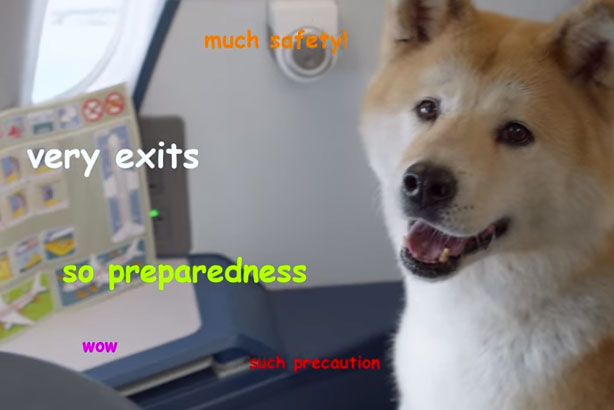 Maybe the airline safety-video thing has jumped the shark