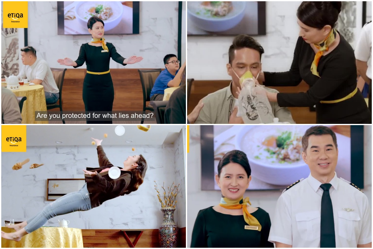 Why has an insurance company created an in-flight safety video?