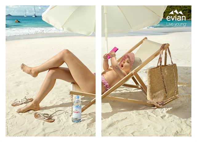 The Evian babies are downright creepy in print