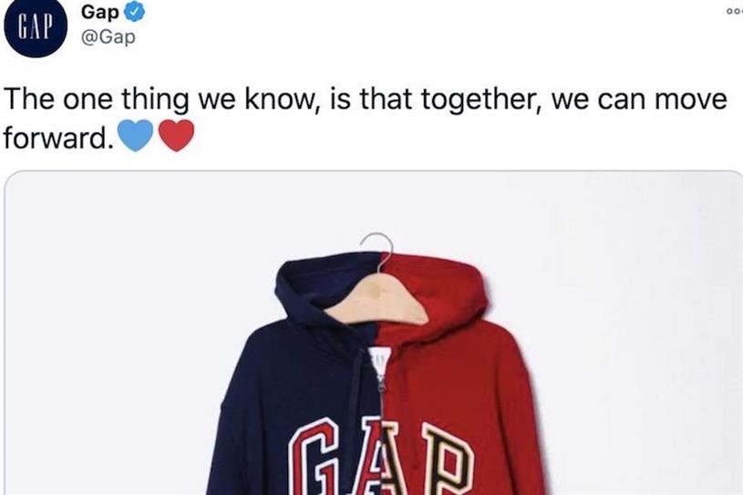 Twitter fail: Gap deletes political hoodie tweet after backlash