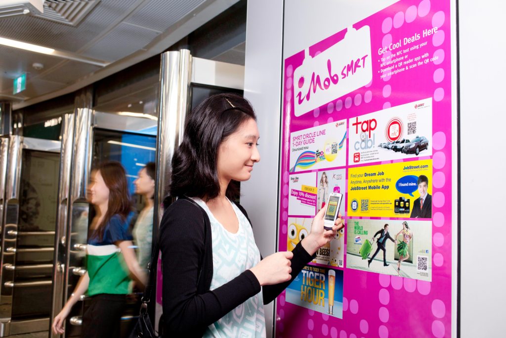 SMRT dedicates space for mobile interaction with NFC tags, QR codes