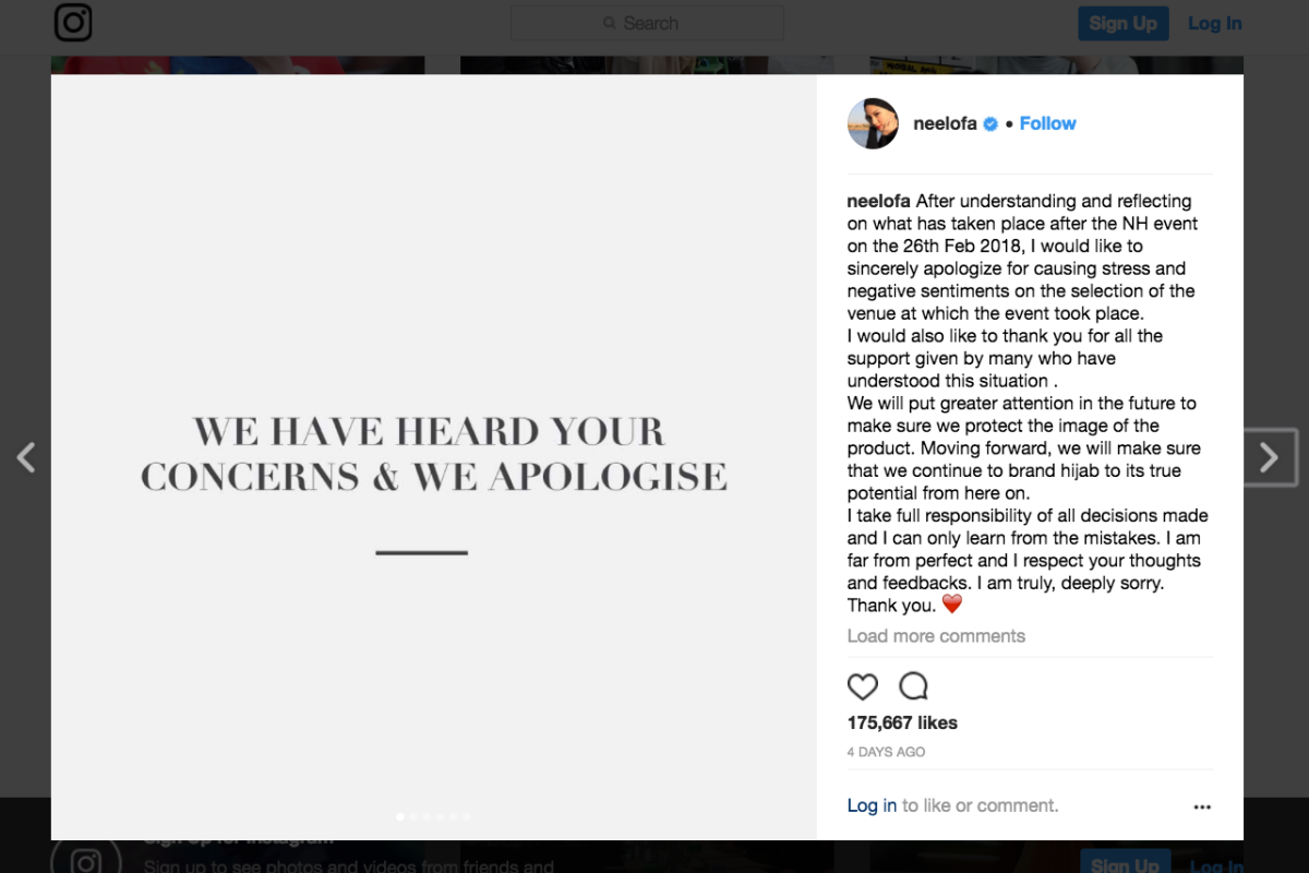 Hijab designer apologises after launch event held in night club