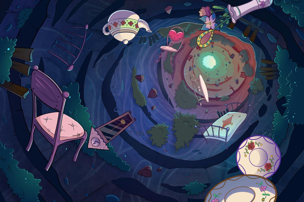 Down the COVID hole: Inspired by Alice In Wonderland