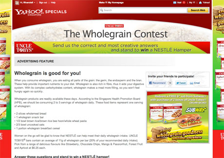 Uncle Tobys rolls out inaugural digital campaign through Yahoo Singapore